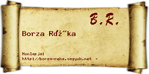 Borza Réka névjegykártya