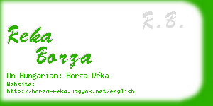 reka borza business card